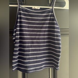 Striped Navy and White Tank Top
